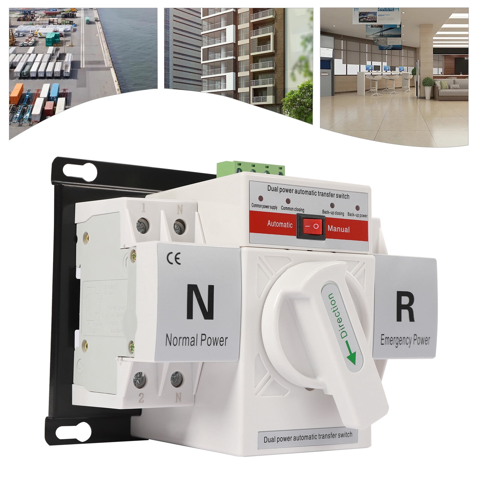 Miumaeov 110V 2 Poles 63A Mini Dual Power Automatic Transfer Switches Toggle Controller Change-Over Switch Self Cast Conversion