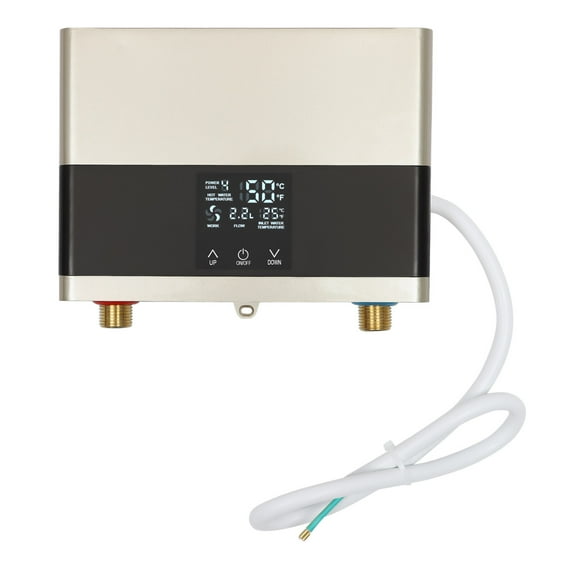 Miumaeov 110V 4000W Gold Mini Constant Temperature Instant Electric Tankless Water Heater with Remote Control