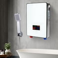thumbnail image 1 of Miumaeov 110V 6500W Electric Tankless Instant Water Set with LCD Display Heater Over-Temperature Protection for Bathroom Kitchen Wall or Floor Mounted White, 1 of 9