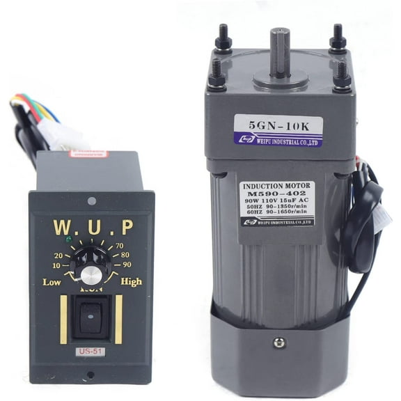Miumaeov 110V AC Gear Motor Electric+Variable Speed Reduction Controller 90W 135RPM