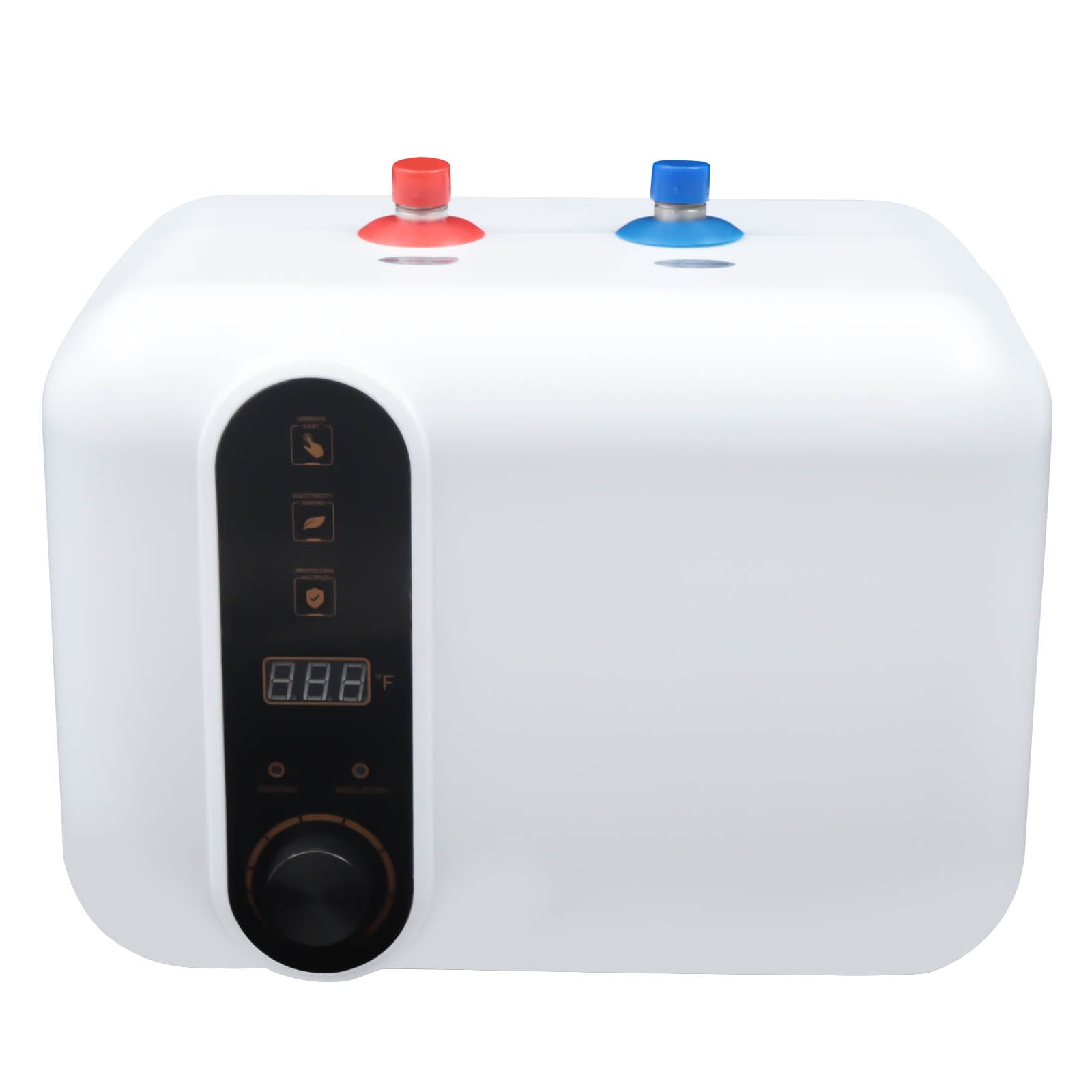 Miumaeov 110V Electric RV Hot Water Heater 2.6gal Tank Storage 1.5KW Instant Water Heater Under Sink Counter Cupboard Water Heater for Kitchen 15 x 10 x 11 inches
