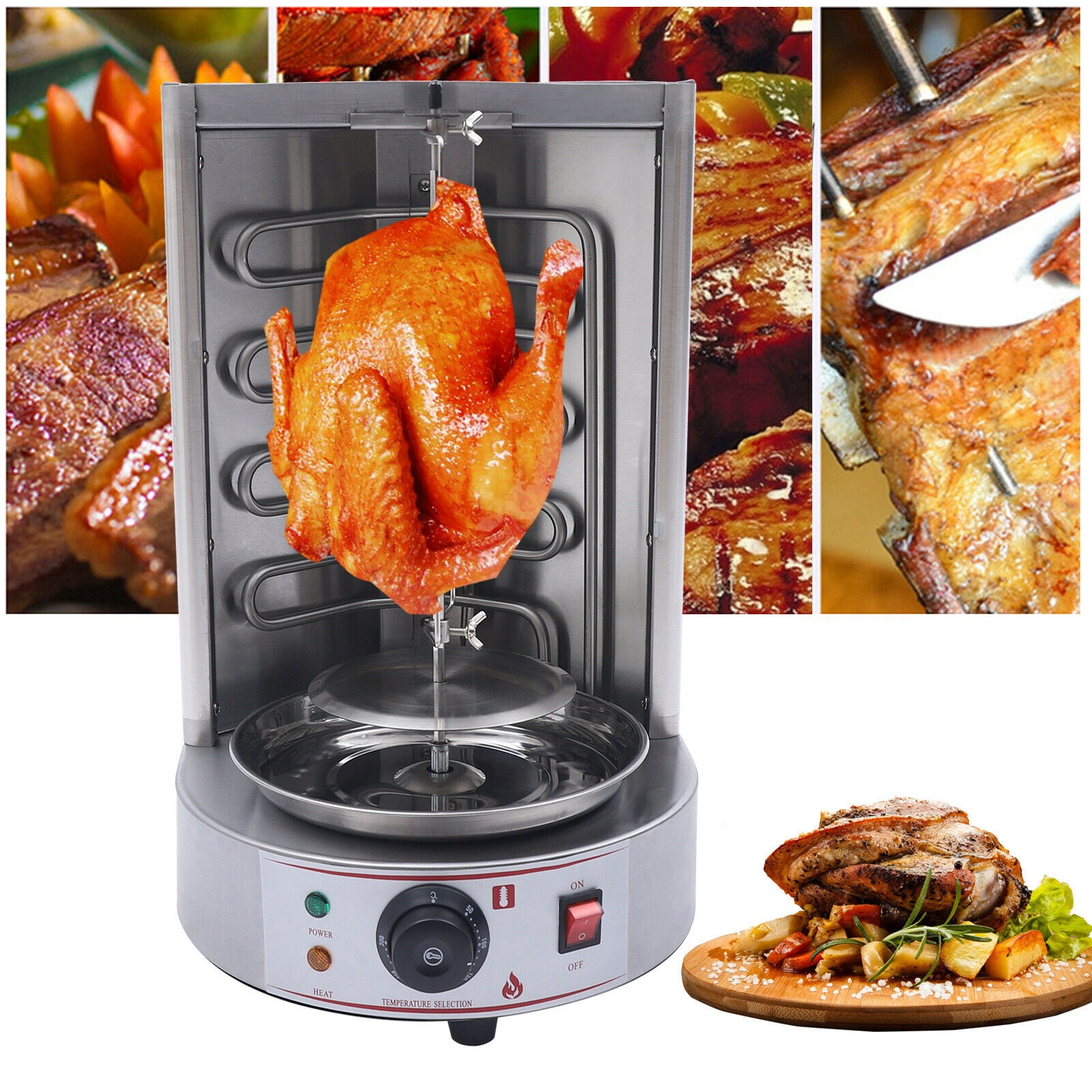 Miumaeov 110V Electric Shawarma Grill Machine Stainless Steel Vertical ...