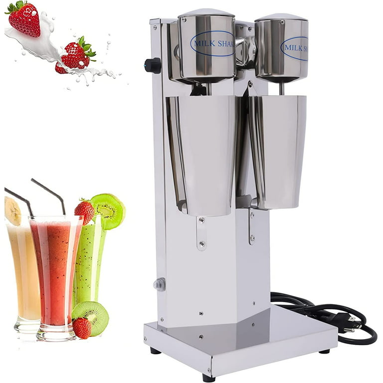 Miumaeov 110V Stainless Steel Milk Shake Machine, Milkshake Drink Mixer  Machine, for Commercial and Home Use (Double Head)