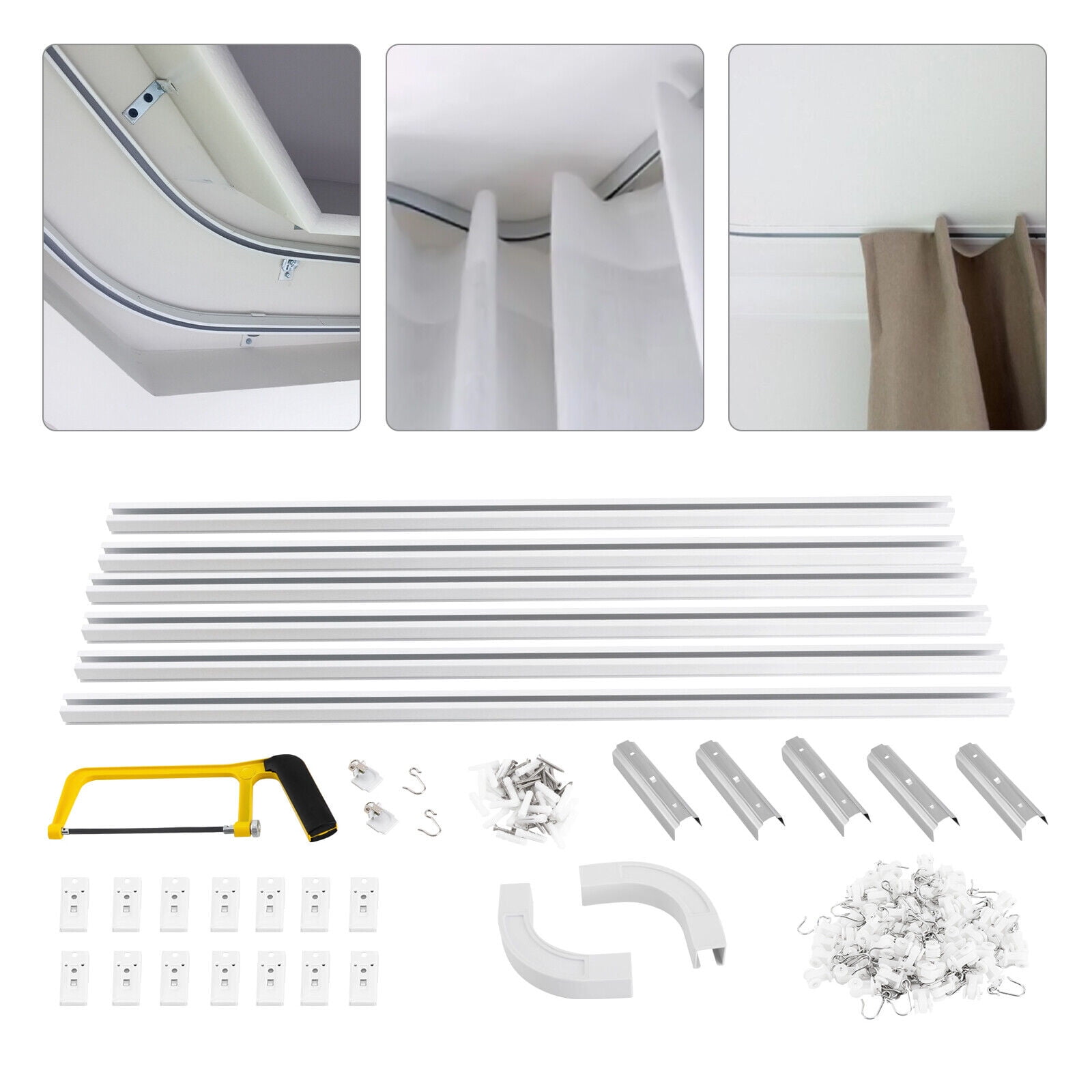 Miumaeov 1218ft Heavy Duty Ceiling Curtain Track Rod Room Dividers