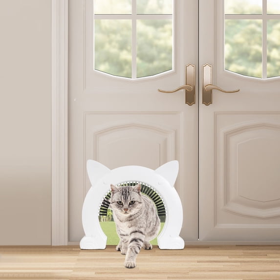 Miumaeov 12.2*2.16*10.62" Large Cat Door W/Brush XL Indoor Cat Door Pet Door for Cats