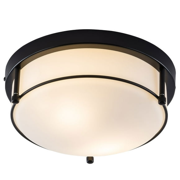 Miumaeov 12" Flush Mount Ceiling Light 2-Light Close to Ceiling Light Fixtures Oil Rubbed Bronze Finish with Seeded Glass for Bathroom Bedroom Kitchen Hallway