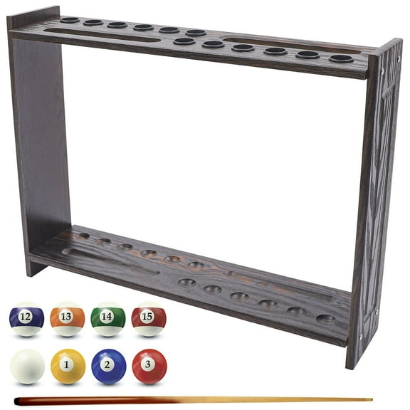 Miumaeov 12 Holes Billiard Pools Cue Stick Stand Floor Standing Display Holder +2 Triangle Billiards Rack