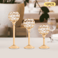 thumbnail image 1 of Miumaeov 12 Pack Crystal Candle Holders Gold Candle Holders Decorative 10/8/6 Inch Tall Crystal Decorative Candle Stand Centerpiece for Table Wedding Dinning Party Table Centerpieces Decoration, 1 of 14