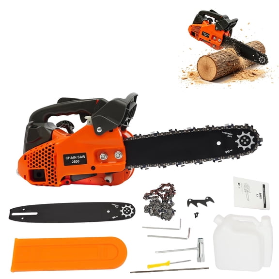 Miumaeov 12" Top Handle Chainsaw, 25.4cc 2-Stroke Gas Chain Saw, 1.22HP Portable Chainsaw for Tree Trimming, Pruning, Branch Cutting