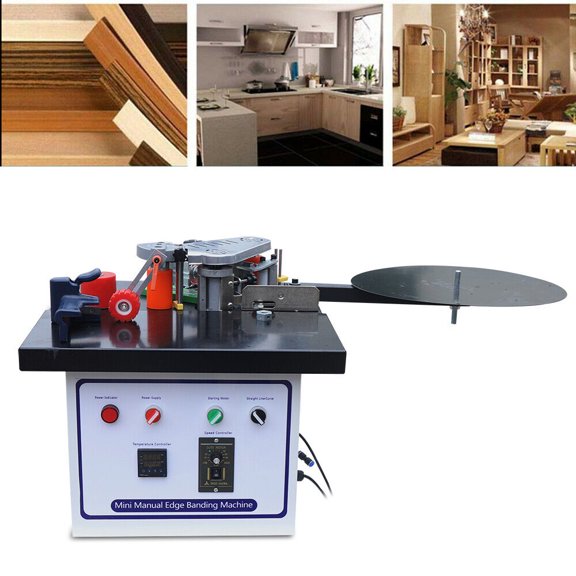 Miumaeov 1200W Portable Edge Bander Machine 110V Double Side Gluing Wood Banding Machine