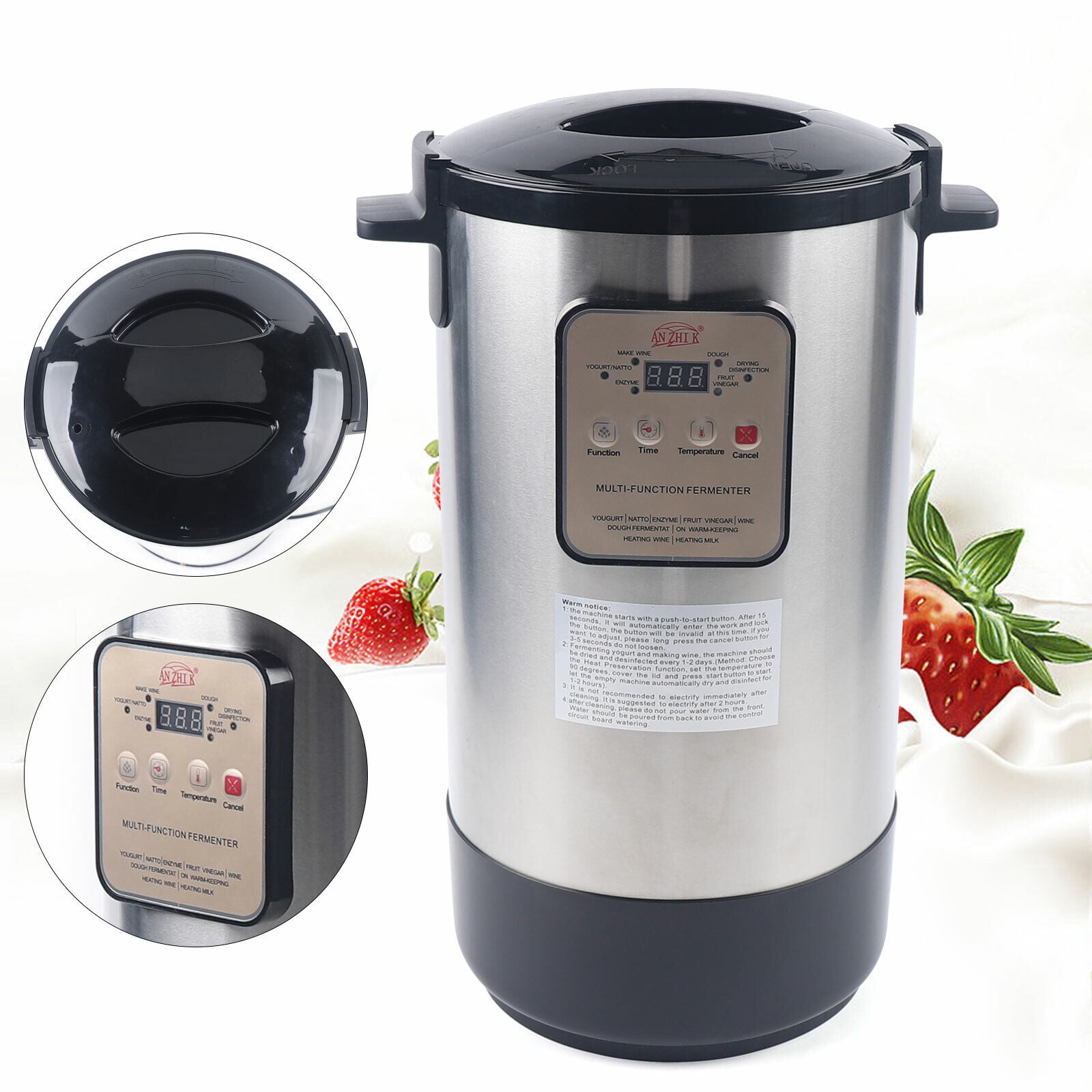 Miumaeov 12L Yogurt Maker Wine Fermenter Machine Automatic Timing ...