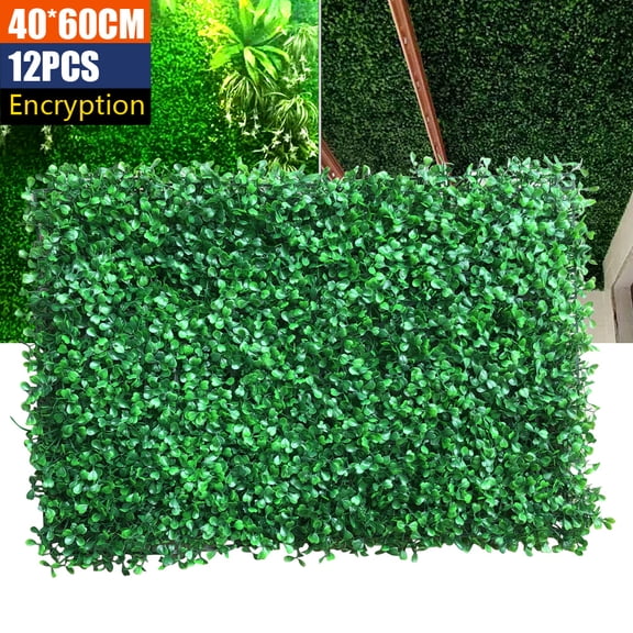 Miumaeov 12pcs Artificial Hedges Panels, Hedge Plants Garden Mat Realistic PE Plant Wall (308)