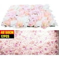 thumbnail image 1 of Miumaeov 12pcs Flowers Backdrop Panels Wall Pink Flower Photography Backdrop Wedding Background Floral Blossoms Roses Wall Artificial Hedges, Each Panel 24x16 Inch, 1 of 9