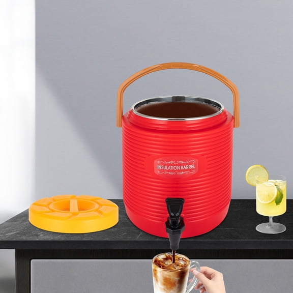 Miumaeov 13L/3.43gal Insulated Beverage Dispenser Thermal Hot & Cold Drink Dispenser Water Milk Tea Coffee Barrel