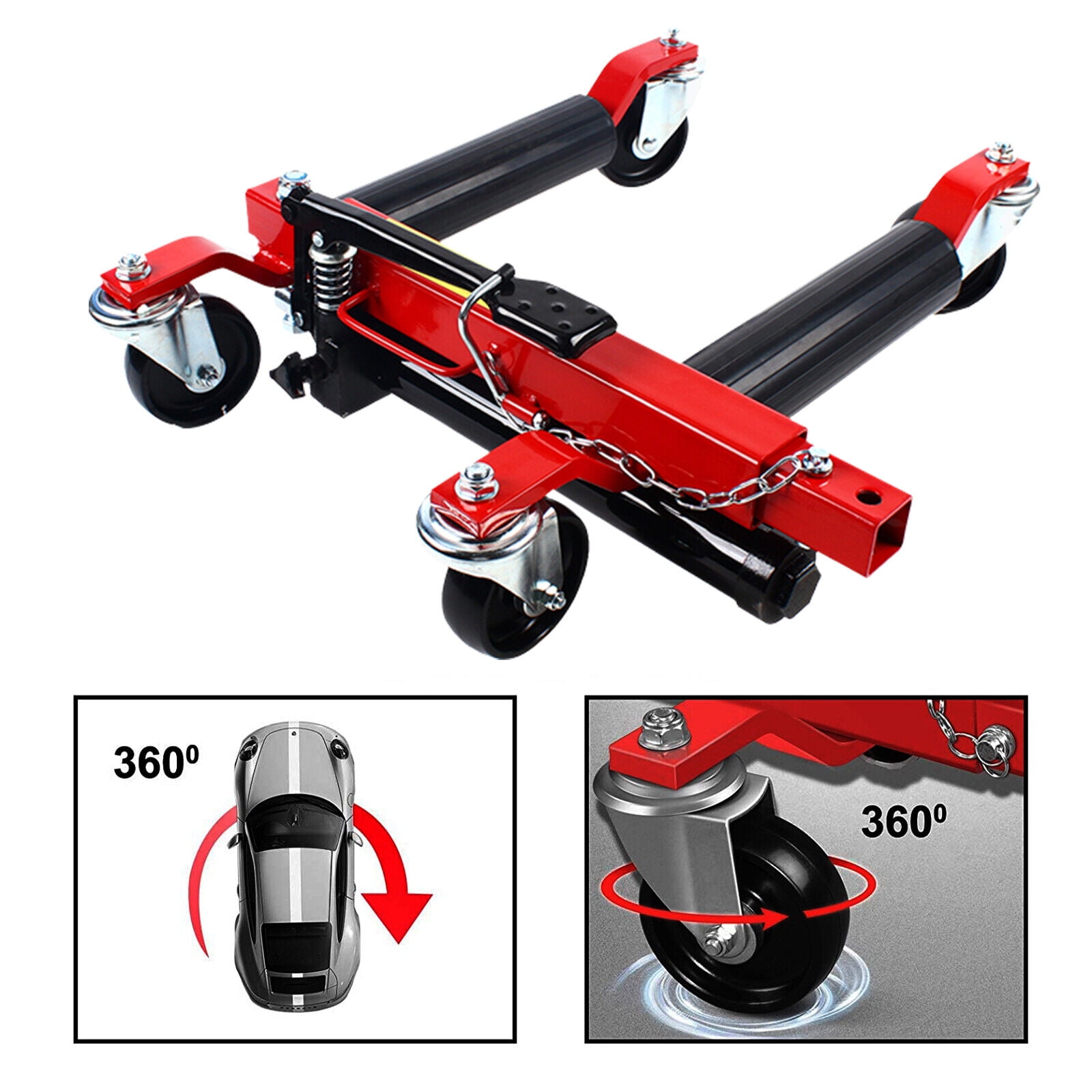 Miumaeov 1500 lbs Hydraulic Car Wheel Dolly Car Skates 13.6"25" Height Dragway Tool Hydraulic