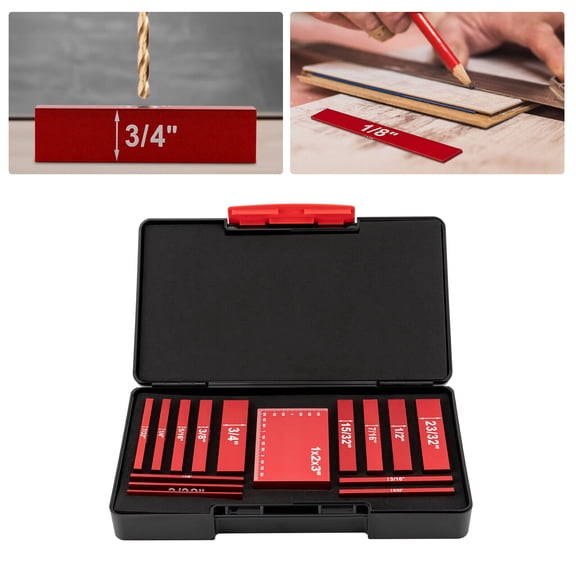 Miumaeov 15pcs Aluminum Precision Setup Blocks Height Gauge Set for Router Woodworking