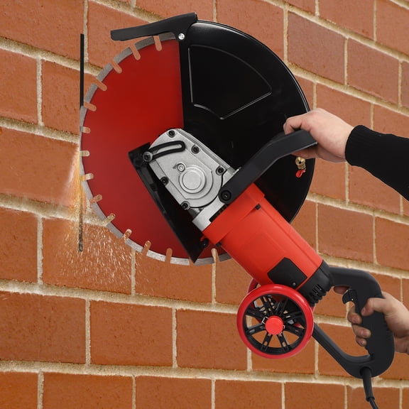 Miumaeov 16" Electric Concrete Saw 4000W 110V Portable Wet/Dry Concrete Cutting Tools Circular Wall Chaser Concrete Cutter with Handle for Stone Brick