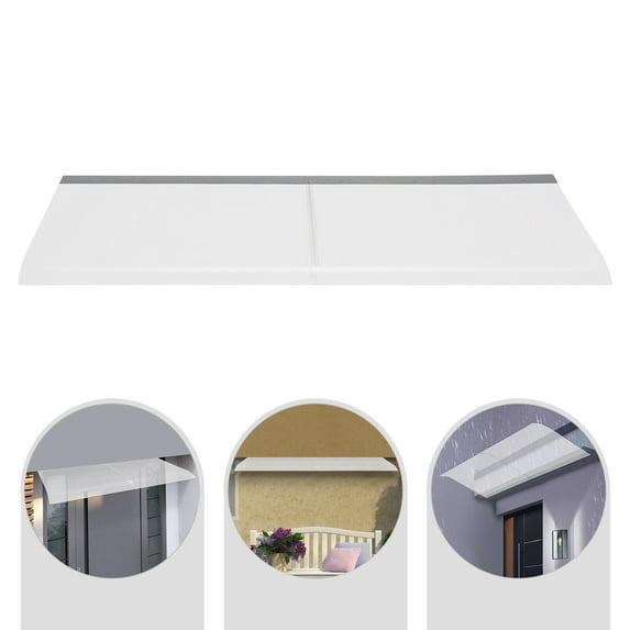 Miumaeov 160*50cm Window Awning Clear Rain Shelter Cover Wall Mounted Front Door Canopy for Porch Patio