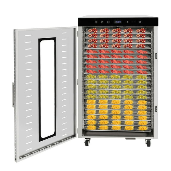 Miumaeov 1700W Electric Food Dehydrator Machine with Temperature Control 20 Stainless Steel Trays Fruit Vegetable Dryer For Meat Beef Jerky Herbs