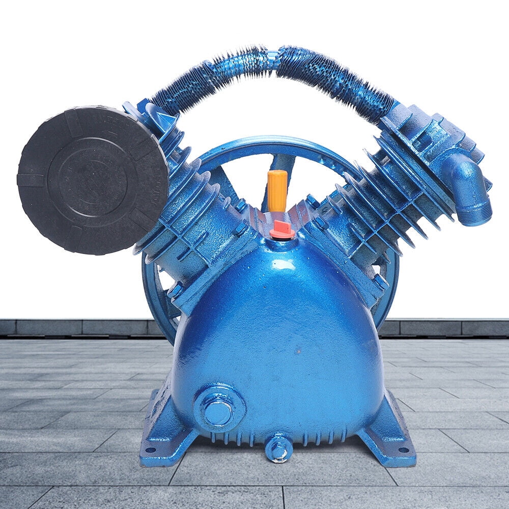 Miumaeov 175psi 5HP 4KW V Style Twin Cylinder Air Compressor Pump Motor Double Head 2 Stage Blue