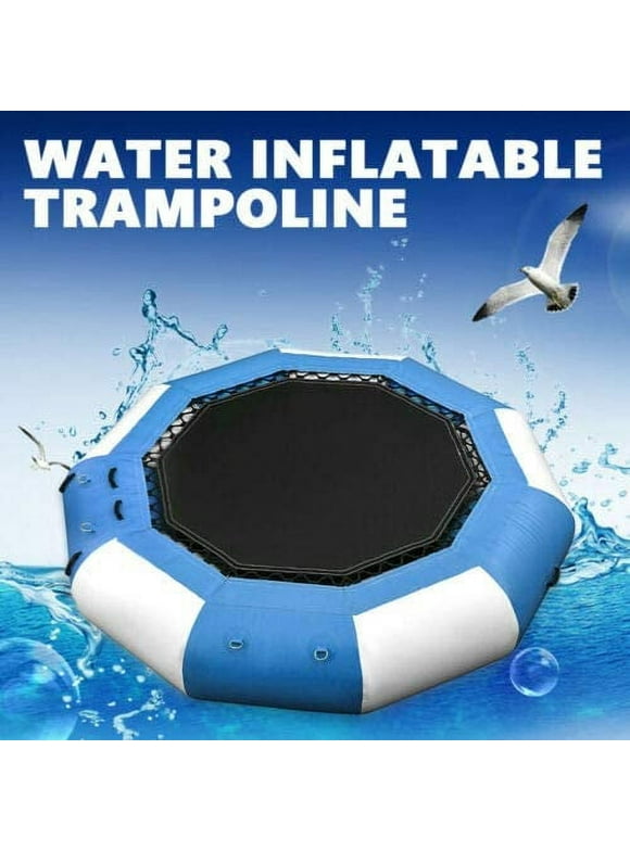 Miumaeov 17Ft Inflatable Water Trampoline Bouncer Jump Float Swimming Pool Beach Ring Platform Jump Floated 400kg/ 880lb