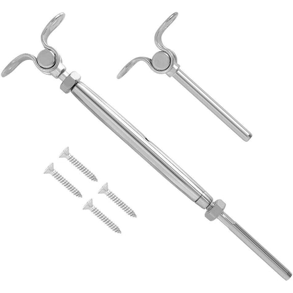 Miumaeov 180 Adjustable T-316 Stainless Steel Deck Cable Railing Kit fits 3/16" Stainless Steel Wire Rope Cable in&Outdoor Stair Railing (50 Pack)