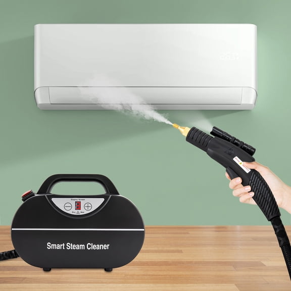 Miumaeov 1800W Handheld Steam Cleaner 0.3-0.6Mpa High Pressure On-Demand Steam Cleaner for Home Use Wet and Dry Adjustable Multi-Purpose Steam Detailing Cleaners Black