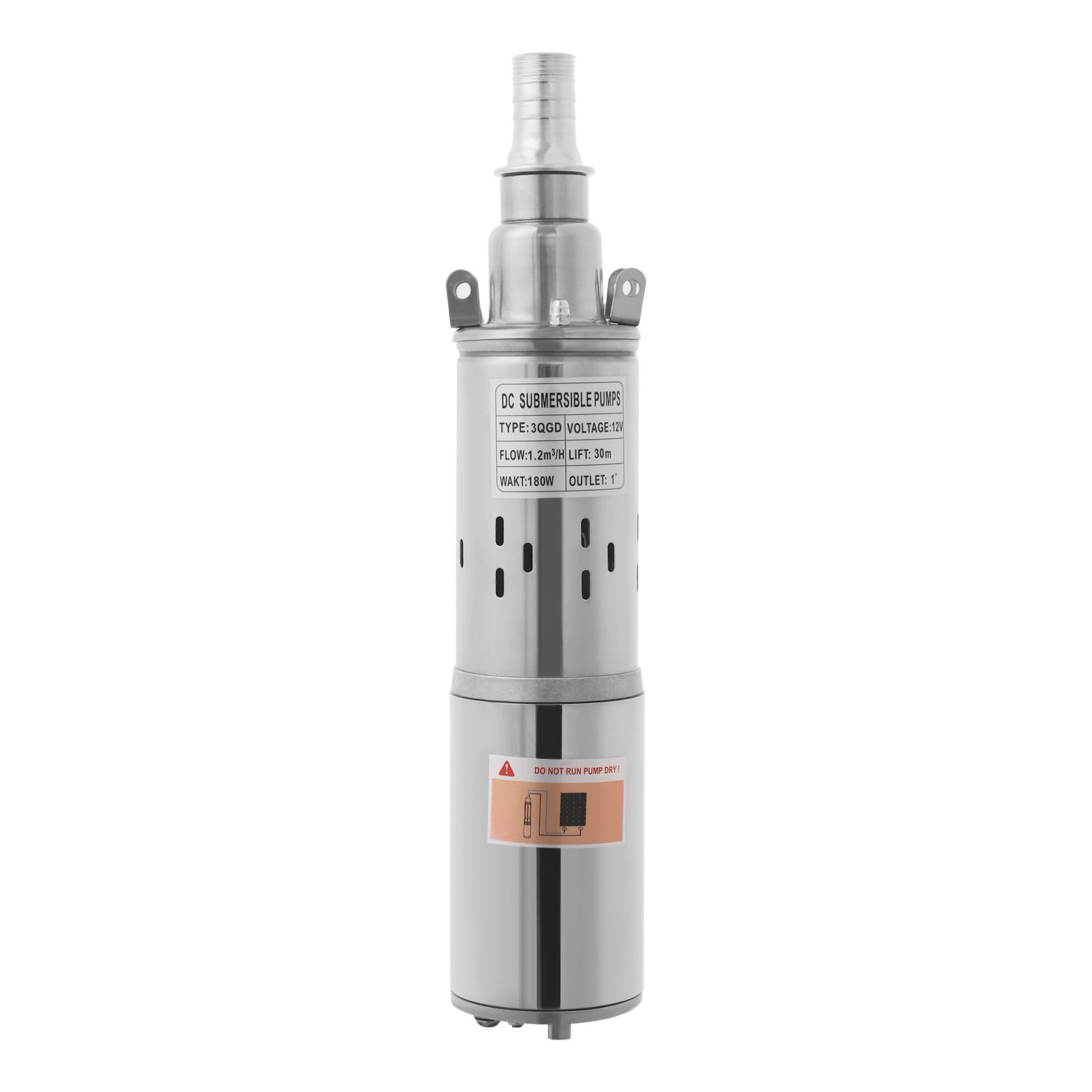Miumaeov 180W 12V Water Pump Pure Copper Motor Deep Well Submersible Pump Stainless Steel 3000rpm