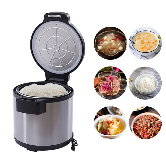 Miumaeov 19L Electric Rice Warmer Stainless Steel Cylindrical Shape Commercial Food Warmer