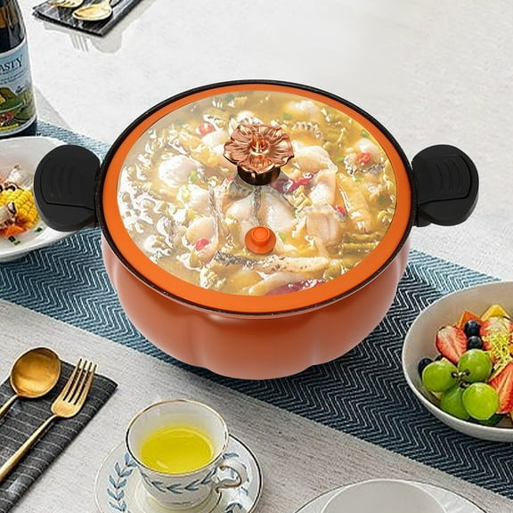 Miumaeov 2.11gal Micro Pressure Cooker Soup Cooking Pot Pumpkin Shaped Stew Pot w/ Lid