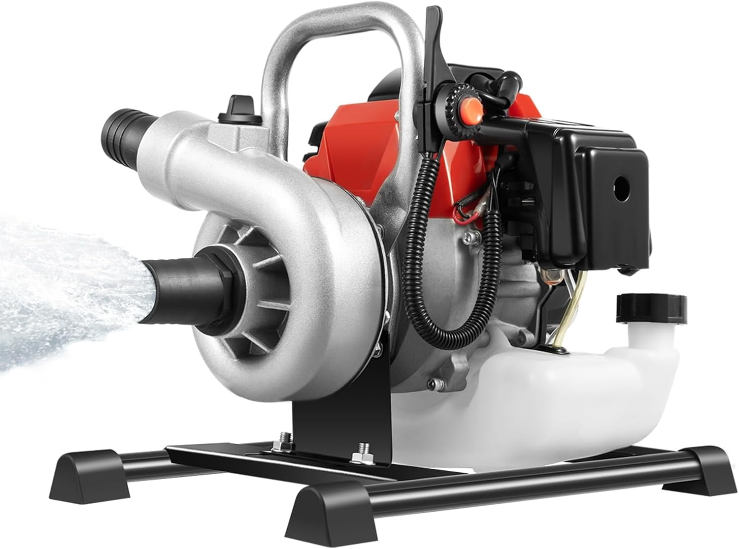 Miumaeov 2.3HP 2 Stroke Gas Gasoline Water Pump,1.5" Inch Petrol Water Transfer High Pressure Pump, 52CC Trash Pump 8500RPM Air Cooling Single-cylinder for Irrigation Pool