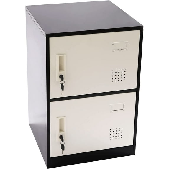 Miumaeov 2 Door Vertical Stackable Storage Cabinet Metal Bookcase Employees Locker New
