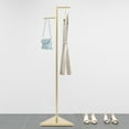 thumbnail image 1 of Miumaeov 2 Hooks Gold Coat Rack Freestanding Coat Hanger Stand Shelf Storage Retro Style, 1 of 10