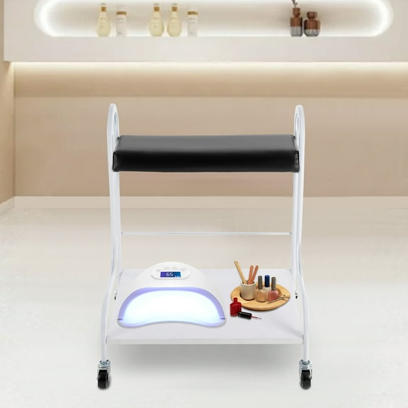 Miumaeov 2 Layer Silver Beauty Salon Nail Or Foot Bath Spa Portable 4 Wheeled Trolleys