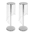 thumbnail image 1 of Miumaeov 2 Pcs 27.6inch Tall Wedding Centerpieces, Elegant Weddings Decoration, rystal Flower Vase Metal Flowers Stand for Party Tables Decorations (Silver), 1 of 8