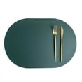 thumbnail image 1 of Miumaeov 2 Pcs Oval Placemats for Table PVC Table Mats 17.1x11.8 Inch Washable Green and White, 1 of 7