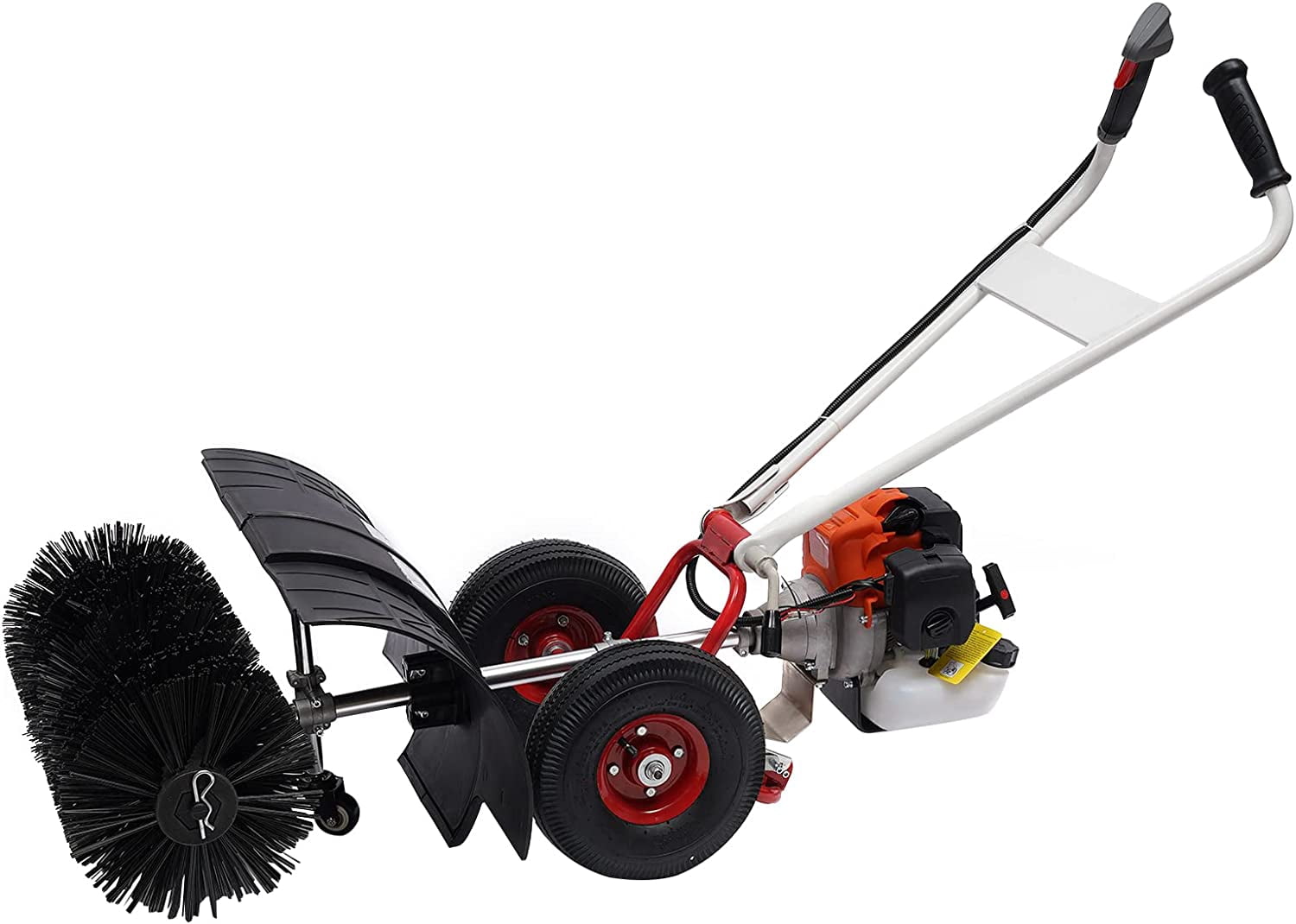 Miumaeov 2 Stroke 52cc Gas Power Sweeper Handheld Snow Sweeping Broom Driveway Turf