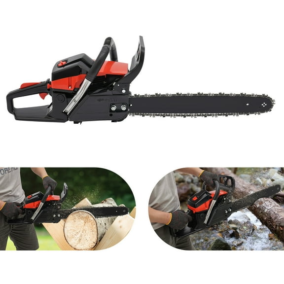 Miumaeov 2-Stroke 58cc Gas Chainsaw Gasoline Powered Chain Saw Engine Wood Cutting 4.4HP