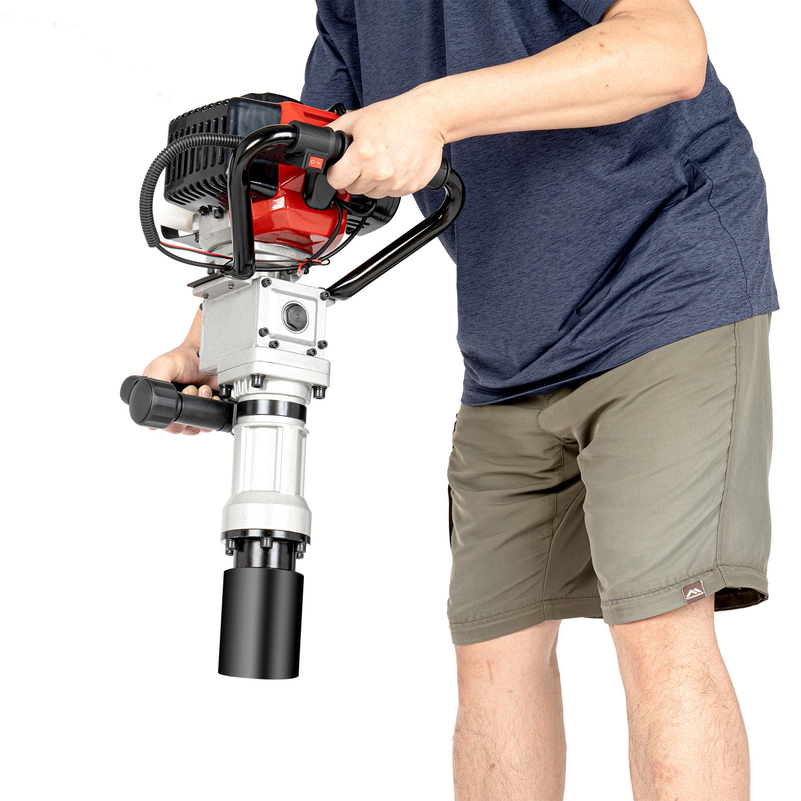 Miumaeov 2-Stroke Gas Powered T Post Driver 32.7cc 900W Pile Driver Hammer Gasoline Fence Post Hole Driver Petrol Jack Hammer for φ50mm φ70mm Piling Head Size