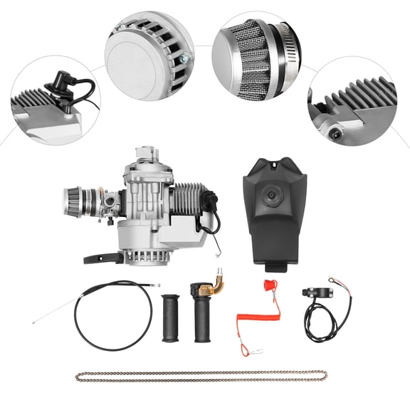 Miumaeov 2-Stroke Pull Start Engine Motor Kit 49cc for Mini Pocket Dirt Bike Scooter ATV