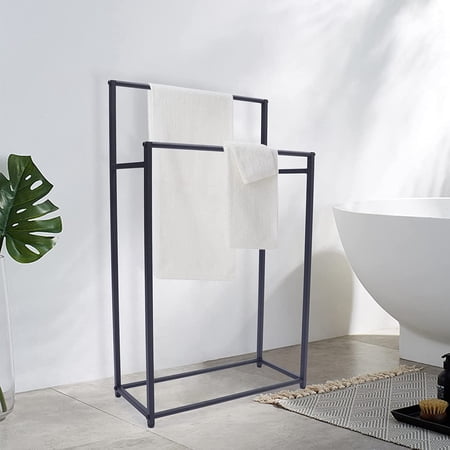 Miumaeov Towel Rack Organizer stand 2 Tier Freestanding Towel Racks for Bathroom Balcony