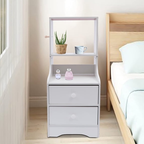 Miumaeov 2-Tier High-Quality Night Stand Bed End Table Bedside Table Organizer Storage Shelf
