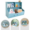 thumbnail image 1 of Miumaeov 2-Tier Storage Bookcase Light Blue Open Book Shelf PVC Board Kids Bookshelf Children Toy Doll Organizer, 1 of 16