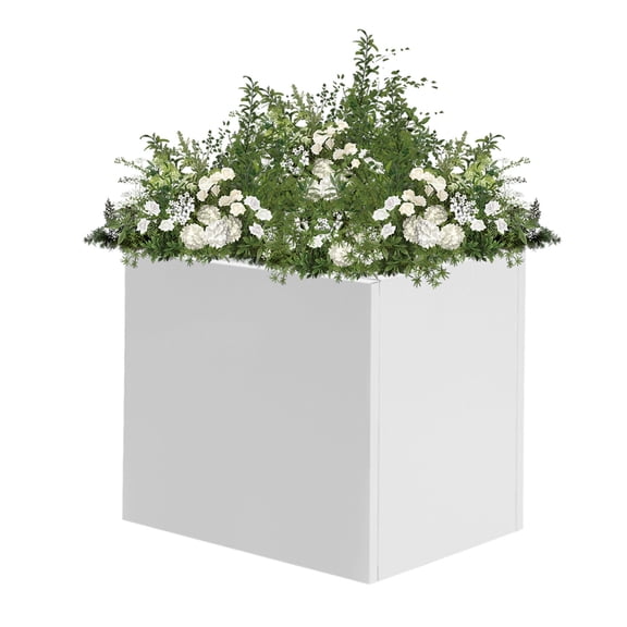 Miumaeov 20*20*20 Inch Steel Planter Box Square Indoor Outdoor Planters Flower Pot Cube Planter Box White