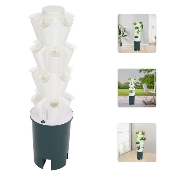 Miumaeov 20-Holes 4-Tiers Garden Vertical Vegetable Planting Tower Hydroponic Growing Kit