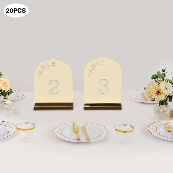 Miumaeov 20 Pcs Wedding Acrylic Table Numbers DIY Acrylic Wedding Table Numbers 1-20 for Centerpiece Wedding Reception Party Anniversary Event Decoration