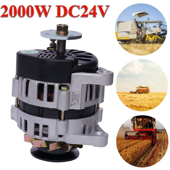 Miumaeov 2000W Copper Permanent Magnet Silicon Rectifier Generator 24V Permanent Magnet DC Generator PMA Agriculture Low 4000RPM for Tricycles Four-wheeled Vehicles Tractors