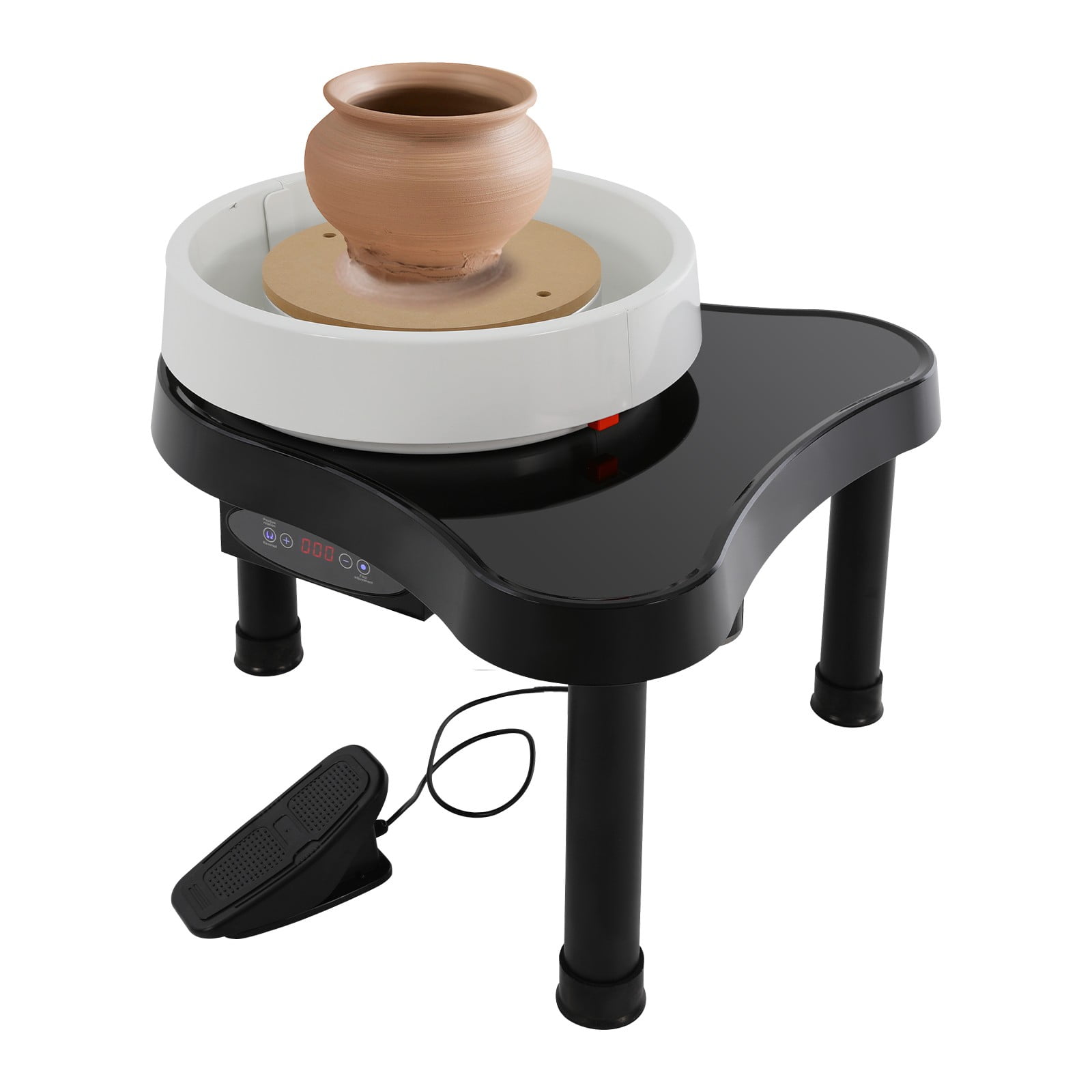 Miumaeov 200W 110V Pottery Wheel Forming Machine 12.6-inch Turntable Electric DIY Clay Sculpting Tool 60-320 RPM