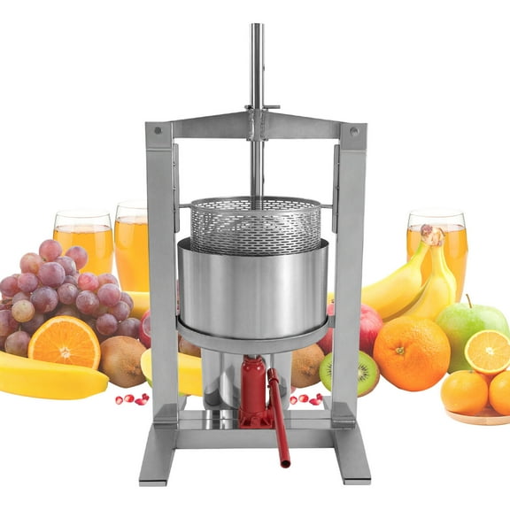 Miumaeov 20L/5.28 Gallon Fruit Press Manual Juicer Stainless Steel Cylinder Press Machine