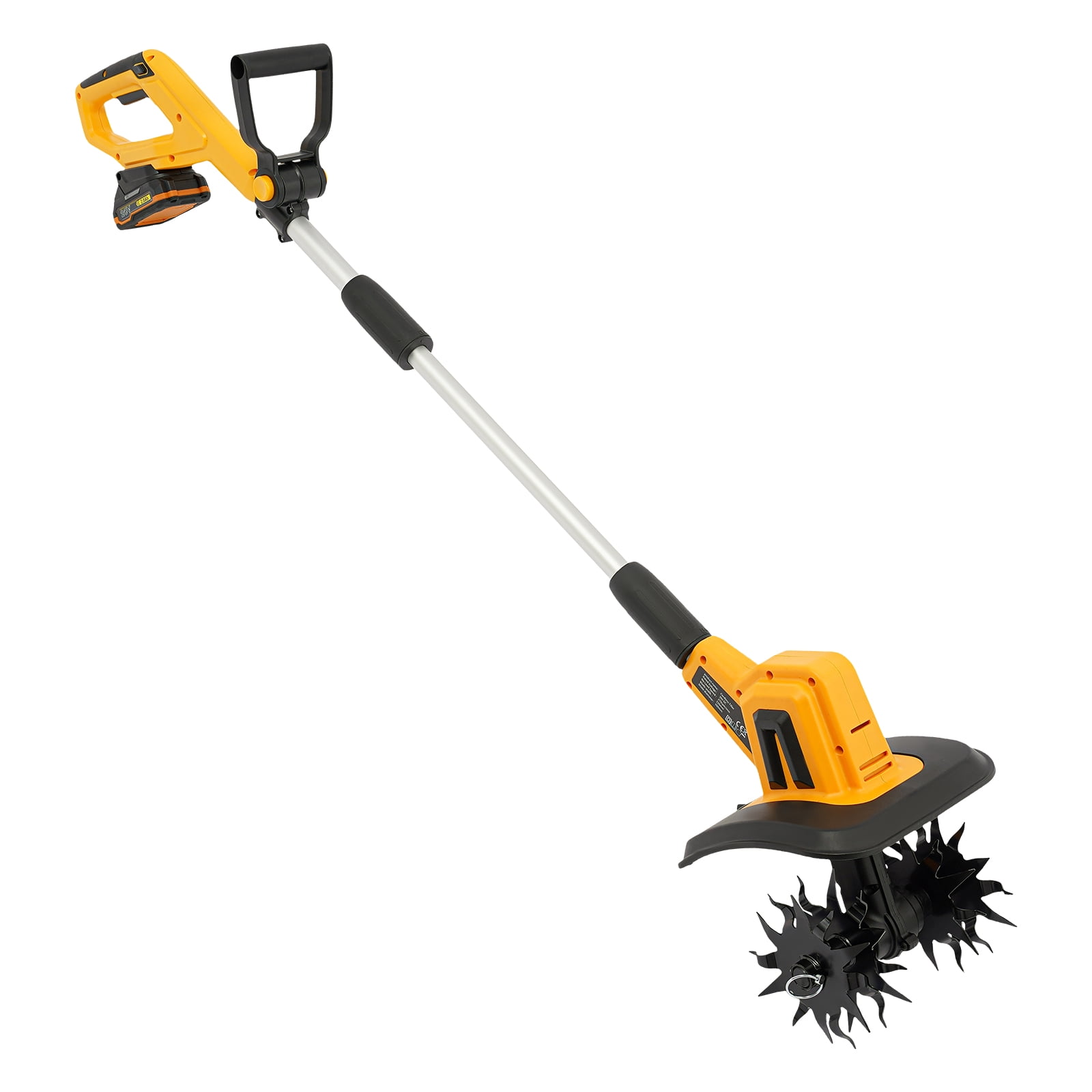 Miumaeov 20V Cordless Tiller Cultivator w/48 Steel Tines, Electric Garden Tiller Battery Powered Garden Cultivator, 8.7" Tilling Width, 6.3" Depth, Garden Micro Tilling Machine
